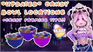 UPDATED CANDY LOCATIONS CANDY FARMING TIPS  ROYALE HIGH ROBLOX [upl. by Yenetruoc]