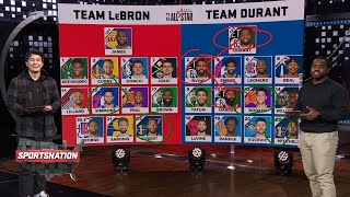 SportsNation reacts to the 2021 NBA AllStar Draft [upl. by Narat]