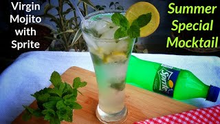 Virgin Mojito  Virgin Mojito with Sprite  Summer Special Mocktail  Moumitas Happy Cooking Lab [upl. by Arykahs306]