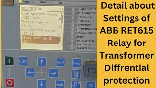 How to view and understand settings of RET615 ABB relay for transformer protection [upl. by Nahgaem]