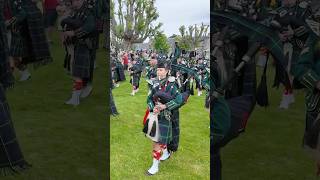 Dawning of the Day as drummajor leads Huntly pipeband playing onto tomintoul Green 2024 shorts [upl. by Francisca]