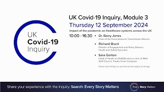 UK Covid 19 Inquiry  Module 3 Hearing  12 September 2024 AM [upl. by Aneeuqal]