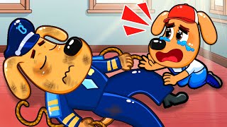 Labrador What Happened Don’t Leave Me Alone  Very Funny Story  Sheriff Labrador Animation [upl. by Notsirk]