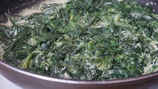 ШПИНАТ как приготовить шпинатИдея обедаFresh spinach with cream [upl. by Eednam383]