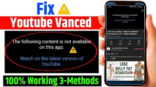 Youtube vanced not working  How To Fix Youtube Vanced not Working Problem  Youtube Vanced [upl. by Teeniv]