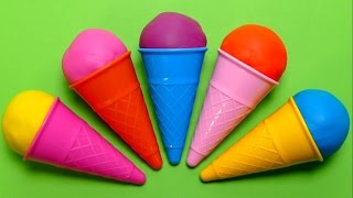 PlayDoh Ice Cream Cone Surprise Eggs with Toys 🐰 [upl. by Zzaj]