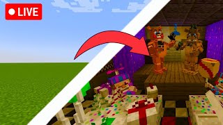 🔴BUILDING THE FNAF 2 PIZZERIA IN MINECRAFT LIVE PART 3 [upl. by Aramaj]