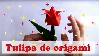 TULIPA DE ORIGAMI 3D [upl. by Hogle]