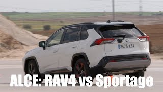 Toyota RAV4 vs Kia Sportage Prueba del alce [upl. by Anatnahs]