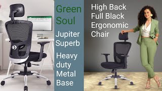 Ergonomic Chair Green Soul Jupiter Superb High Back Full Black Ergonomic Home Office Desk Chair 🪑 [upl. by Homerus976]