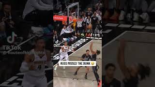 RUSSELL WESTBROOK MISSES THIS DUNK 😱 nba shorts [upl. by Gnex]