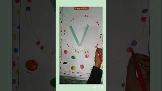 Making a alphabet V letter easy chart paper draw a quick chart paper [upl. by Lurline]