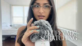 asmr mic scratching no talking 🫖  fluffy mic sounds super tingly sensitive mic [upl. by Dugald]