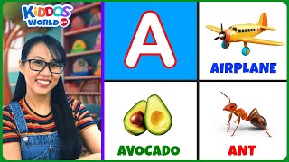 Learn the Alphabet ABC Letters and English Vocabulary with Miss V of Kiddos World TV [upl. by Ilellan]