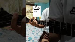 E minor chord on guitar chords guitartutorialforbeginners [upl. by Anazus]