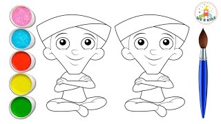 How to Draw Dholu Bholu  Kalia  Choota Bheem Cartoon  Learning Video  Coloring amp Drawing [upl. by Weisburgh320]