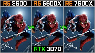 RYZEN 5 3600 vs RYZEN 5 5600X vs RYZEN 5 7600X  RTX 3070  Test in 10 Games [upl. by Nored]