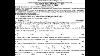 BACALAUREAT 2009 ELECTRICITATE VARIANTA 1 SUBIECTUL 1 [upl. by Oilalue]