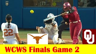 2 Oklahoma vs 1 Texas Softball Highlights 2024 NCAA World Series Finals Game 2 [upl. by Blen]