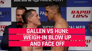 Paul Gallen vs Justis Huni  WeighIn Blow Up amp Face Off [upl. by Streetman]