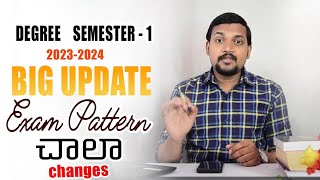 Degree Semester1 BIG UPDATE on Exam Pattern  202324 [upl. by Elocaj652]