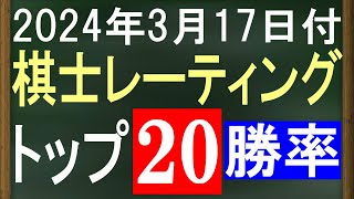 最強棋士レーティングトップ20！レーティング上昇した棋士は？ネタバレ騒動まとめ【2024年3月17日版】 [upl. by Carla]