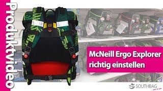 McNeill Schulranzen Ergo Explorer  richtig am Rücken einstellen [upl. by Novets]