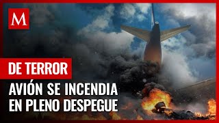 Así fue el accidente del avión que salió de la pista en Dakar [upl. by Aicilas59]