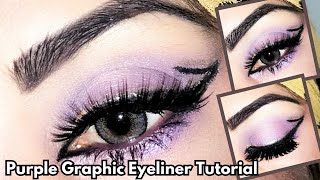 Purple Graphic Eyeliner Tutorial for Beginners  Prom Eyeliner tutorial  EasyampSimple makeup makeup [upl. by Kingston408]