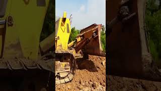 The best working of the bulldozer working on pushing soil to build the country side road 1002 [upl. by Myers867]