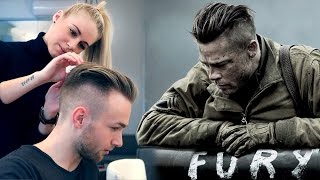 Brad Pitt Hair from FURY  Professional Guide  Mens Undercut [upl. by Joanna653]