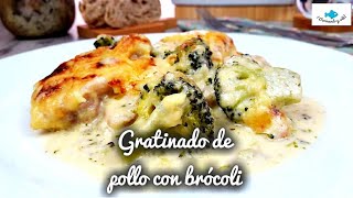 POLLO y BROCOLI GRATINADOS con crema de queso pollogratinado gratinadodepollo [upl. by Kendre955]