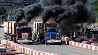 Heavy LOADED Semi Trucks Drag Racing  Over The Top Diesel Showdown 2023 [upl. by Mahseh]