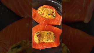 OVEN BAKED CRAB STUFFED SALMON STEAKS YOUTUBEFYP [upl. by Jeromy88]