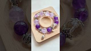 Amethyst amp Clear Quartz💎 diy handmade crystaljewelry bracelet amsr handmadejewelry crystals [upl. by Nytsirc]