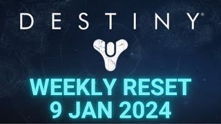 Destiny 1  Weekly Reset  Vendor and Faction Inventory Weapons and Loot  9 Jan 2024 192024 [upl. by Enahpets]