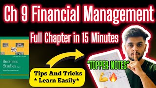 One ShotTips ampTricks FINANCIAL MANAGEMENT Chapter 9 Class 12 Business Studies  FULL chapter15 mins [upl. by Rasaec]