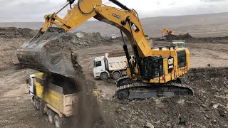 Caterpillar 6015B Excavator Loading Trucks Non Stop For 3 Hours  Mega Machines Movie [upl. by Groos]