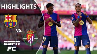 HAT TRICK FOR RAPHINHA 👏 Barcelona vs Real Valladolid  LALIGA Highlights  ESPN FC [upl. by Etireuqram]