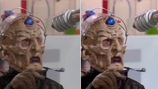 Doctor Who Resurrection of the Daleks 5th Doctor to Meet amp Kill Davros Scene Comparisons [upl. by Zetes]