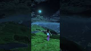 Moon light view from Mountain 🏔️🌙 aiart shortfeed shorts aiartaiartwork [upl. by Yazbak]