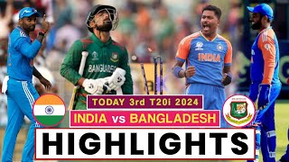 India vs Bangladesh 3rd T20 Highlights 2024  India vs Bangladesh Highlights 2024  Suryakumar Yadav [upl. by Nednal]