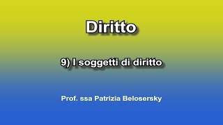 9 I soggetti di diritto [upl. by Retsim309]