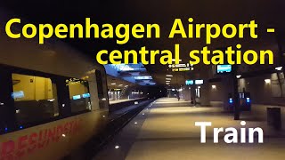 Trains in Denmark Copenhagen Airport  Central station stayathome [upl. by Ahtaela]