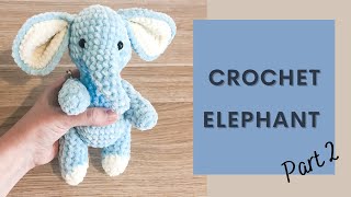 Easy Crochet Elephant TikTok Tutorial Part 2  Free Amigurumi Animal Pattern for Beginners [upl. by Nwadal]