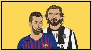 Andrea Pirlo v Sergio Busquets The Deep Lying Midfielder [upl. by Dranyam]