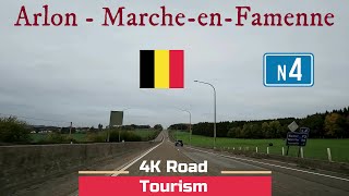 Driving Belgium N4 Arlon  MarcheenFamenne  4k scenic drive Ardennes golden fall colors [upl. by Hough715]