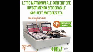 Letto Matrimoniale Contenitore Sfoderabile con Rete Motorizzata Telecomandi Wireless [upl. by Rotceh]