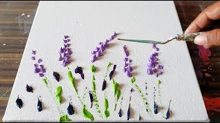 Lavender Field  Simple Floral  Abstract Painting Demonstration  Project 365 days  Day 0362 [upl. by Clorinda]