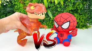 T Rex Vs Spiderman Battle Arena Dinosaur Toy Battles [upl. by Rennold25]